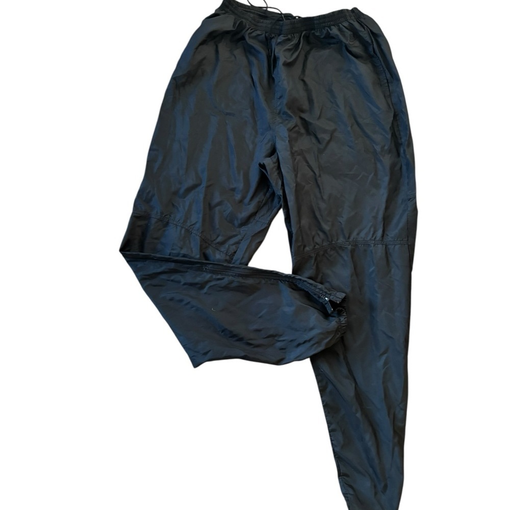 Vintage Y2K 1990s Nike Black Nylon Windbreaker Nylon Track Pants Sz 2X Mens